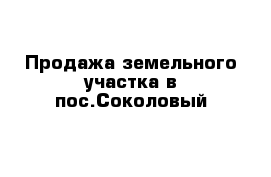Продажа земельного участка в пос.Соколовый